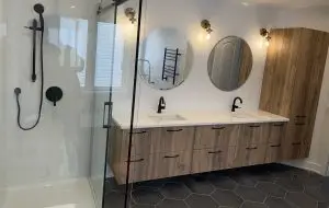 Ottawa Basement Bathroom Renovation with Custom Cabinets