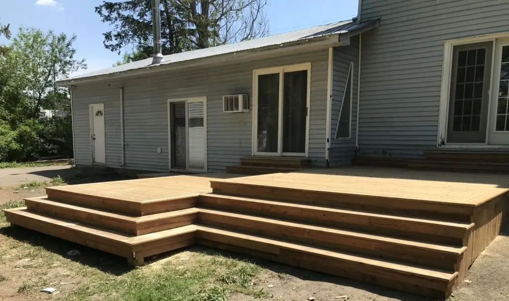 Multi Level Wood Deck with Wrap Around Steps