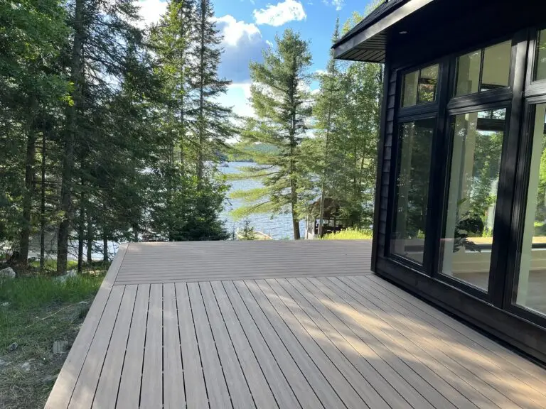 A deck with a view of Black Donald Lake near Calabogie