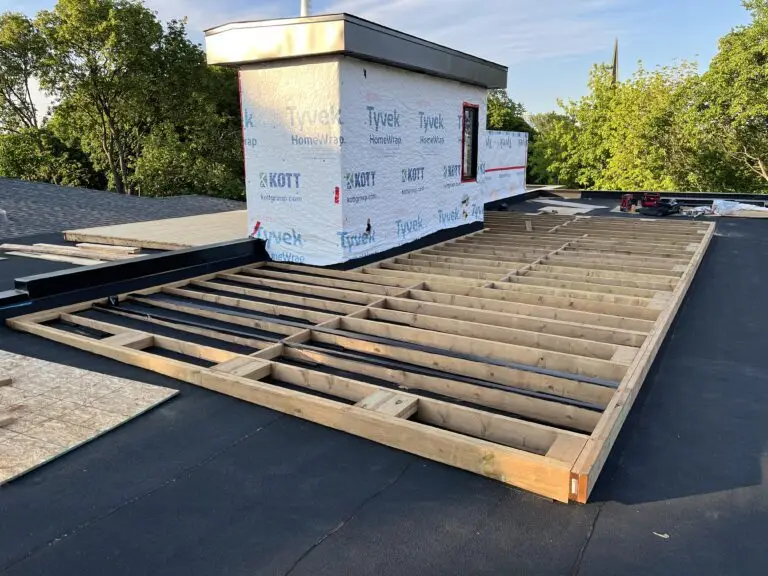 Deck Framing for this Westboro flat roof deck