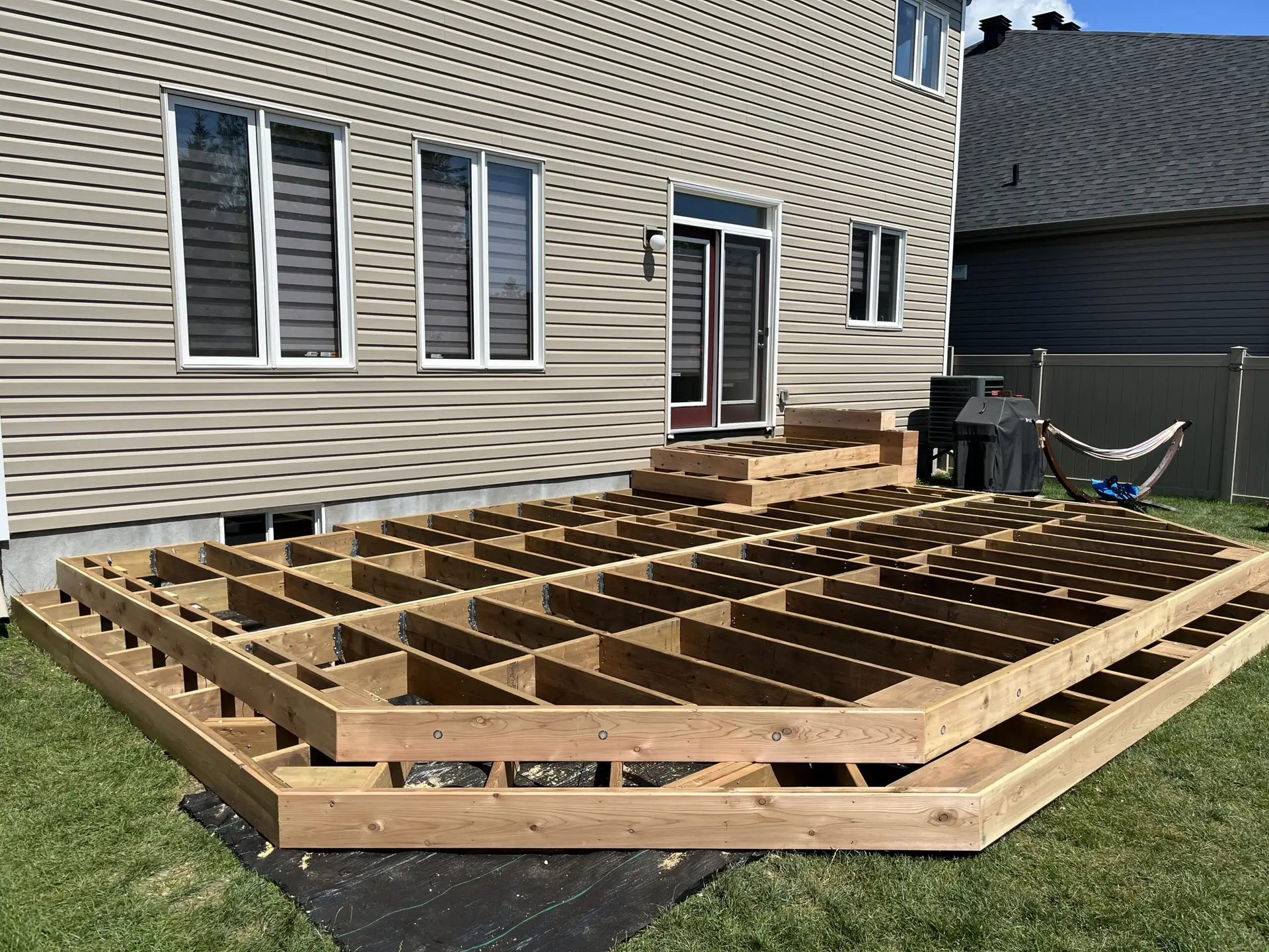 Stittsville Cedar Deck With Wrap Around Steps | Deck Ottawa