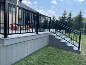 Side view of the composite deck stairs in Kanata