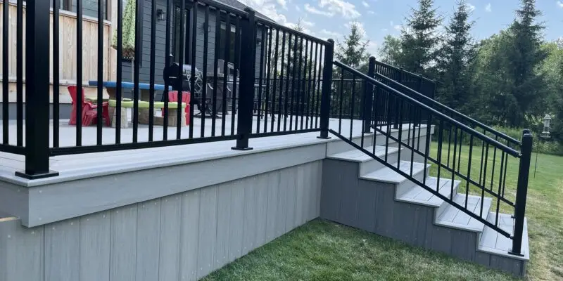 Side view of the composite deck stairs in Kanata
