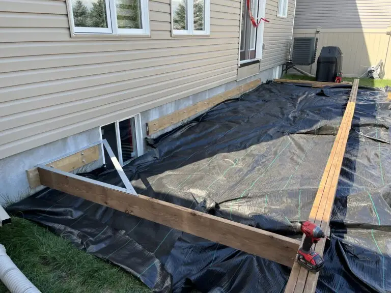 Ledger board freshly installed for this Stittsville cedar deck