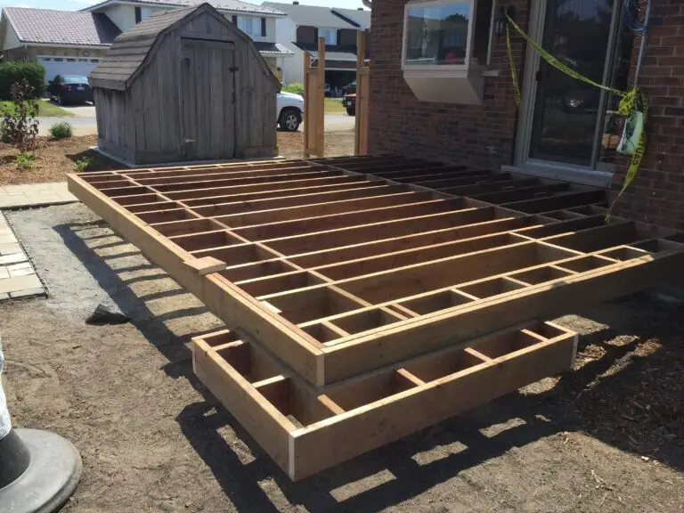 Framing the deck steps on this Ottawa composite deck
