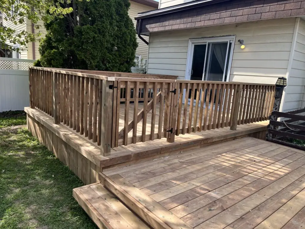This Orleans deck is complete with a wood railing