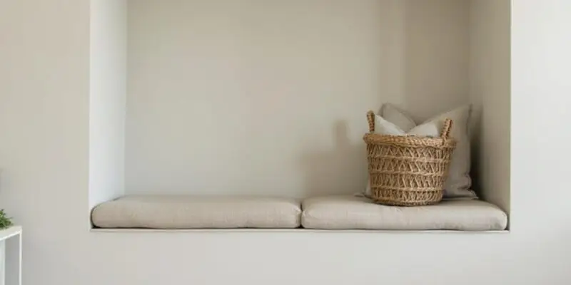 A niche bench in a basement