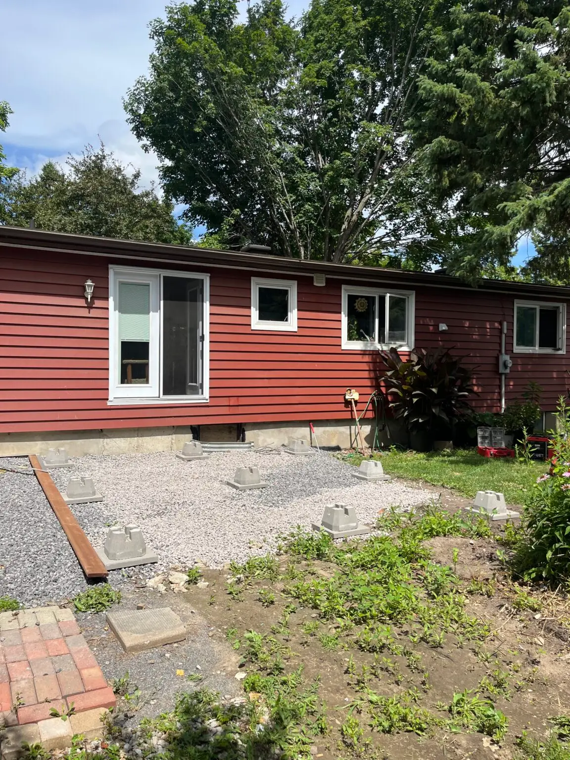 A before picture of a deck to be build in Richmond